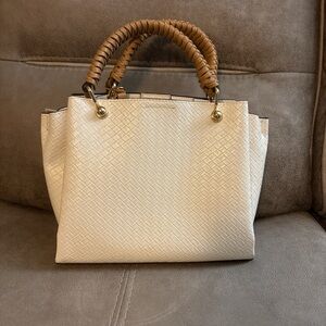 Elegant Cream Woven Handbag